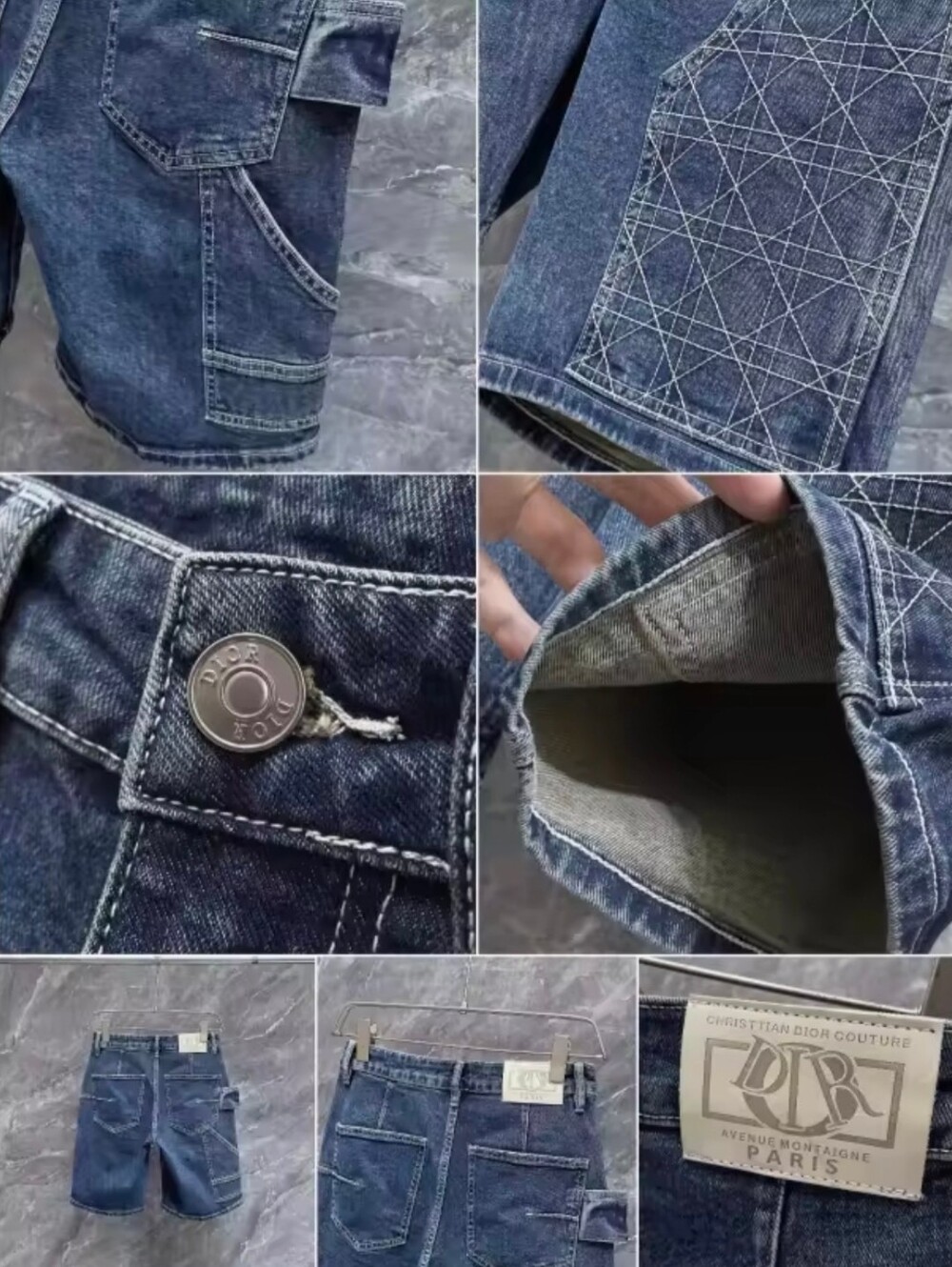 Dior Men's Indigo Relaxed Cargo Denim Shorts